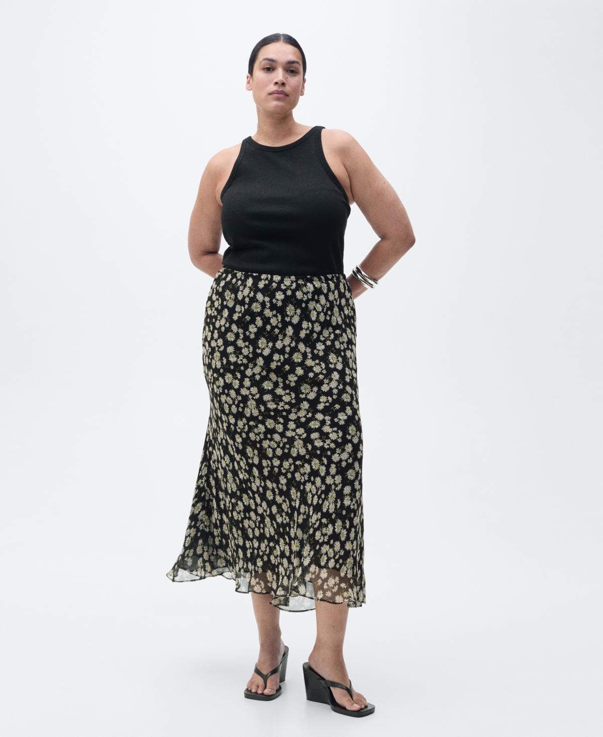 Mango Skirt Black In Black