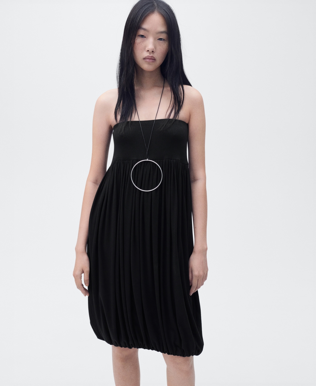 Mango Women's Balloon-Effect Midi-Skirt - Black