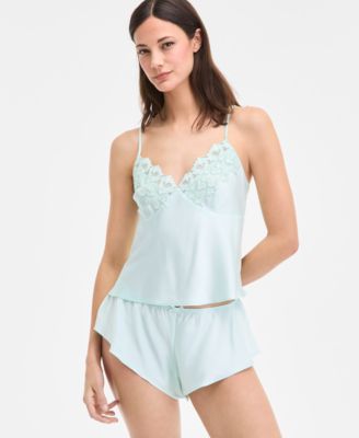 I.N.C. International Concepts - Women's Lace-Trim Satin Cami Flutter Short Set