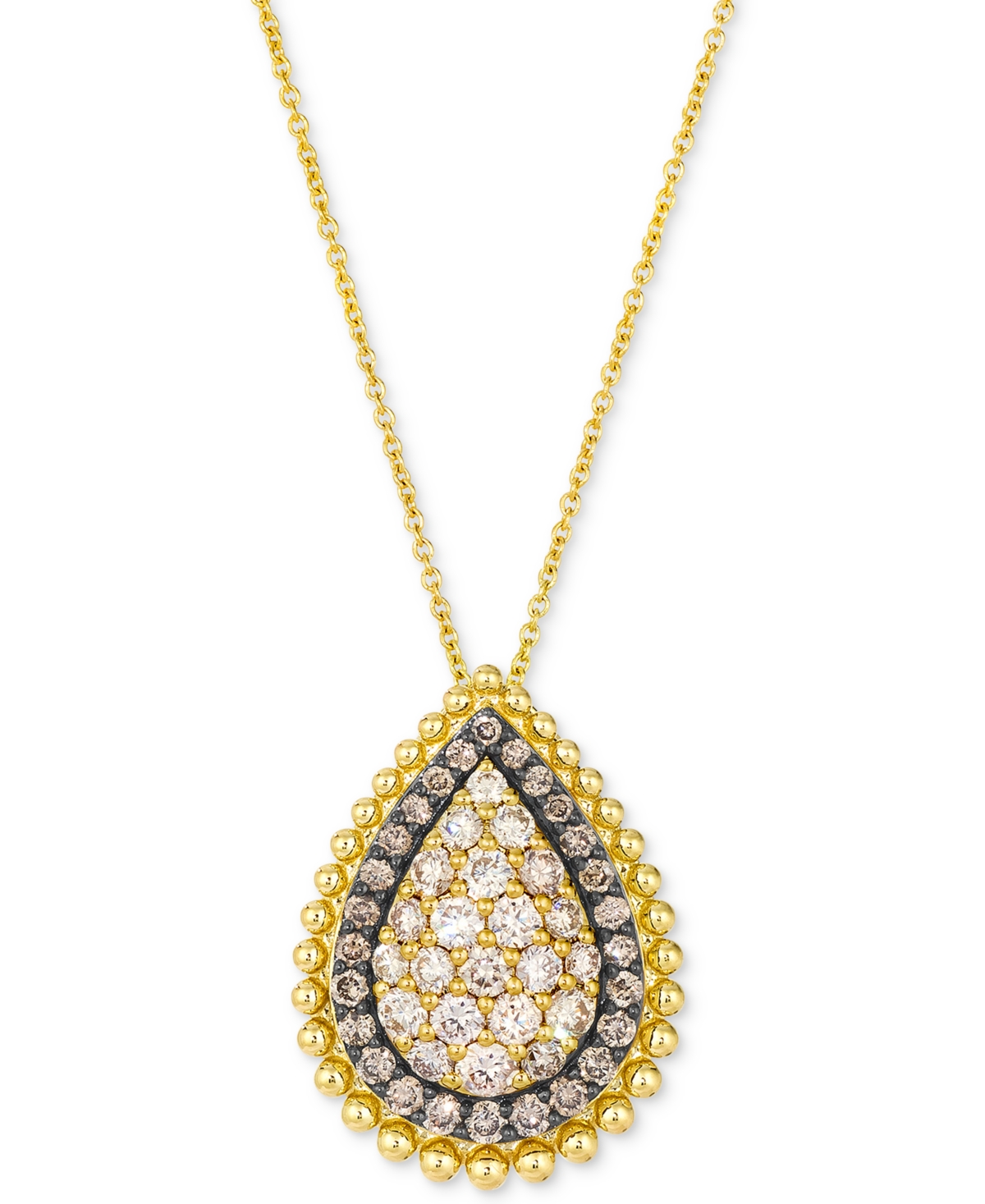 Le Vian Nude Diamond (1 Ct. T.w.) & Chocolate Diamond (3/8 Ct. T.w.) Pendant Necklace In 14k Yellow Gold, 20 In Yellow Gold