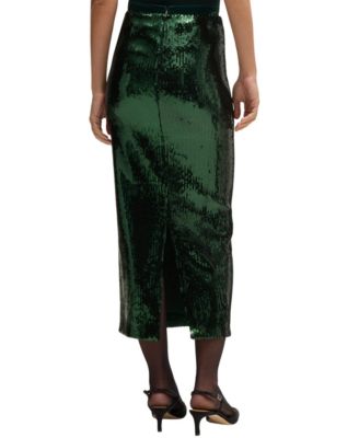 Women's Sequin Relaxed-Fit Maxi Skirt