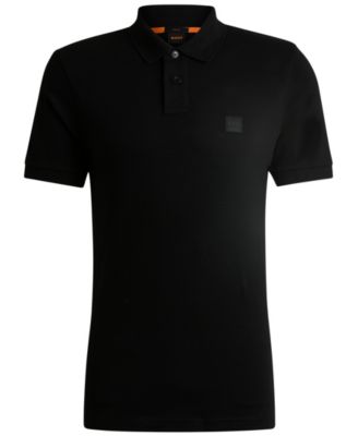 Men's Stretch-Cotton Logo Patch Slim-Fit Polo Shirt