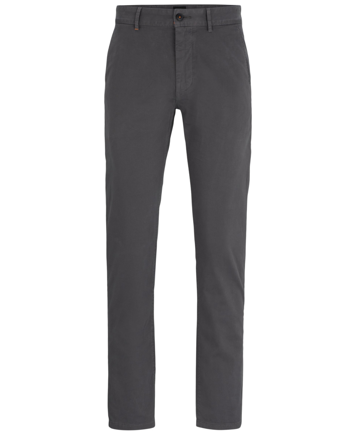 Hugo Boss Boss By  Men's Stretch-cotton Satin Slim-fit Chinos In Gray