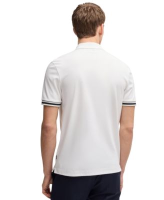 Men's Contrast Tipping Interlock-Cotton Polo Shirt