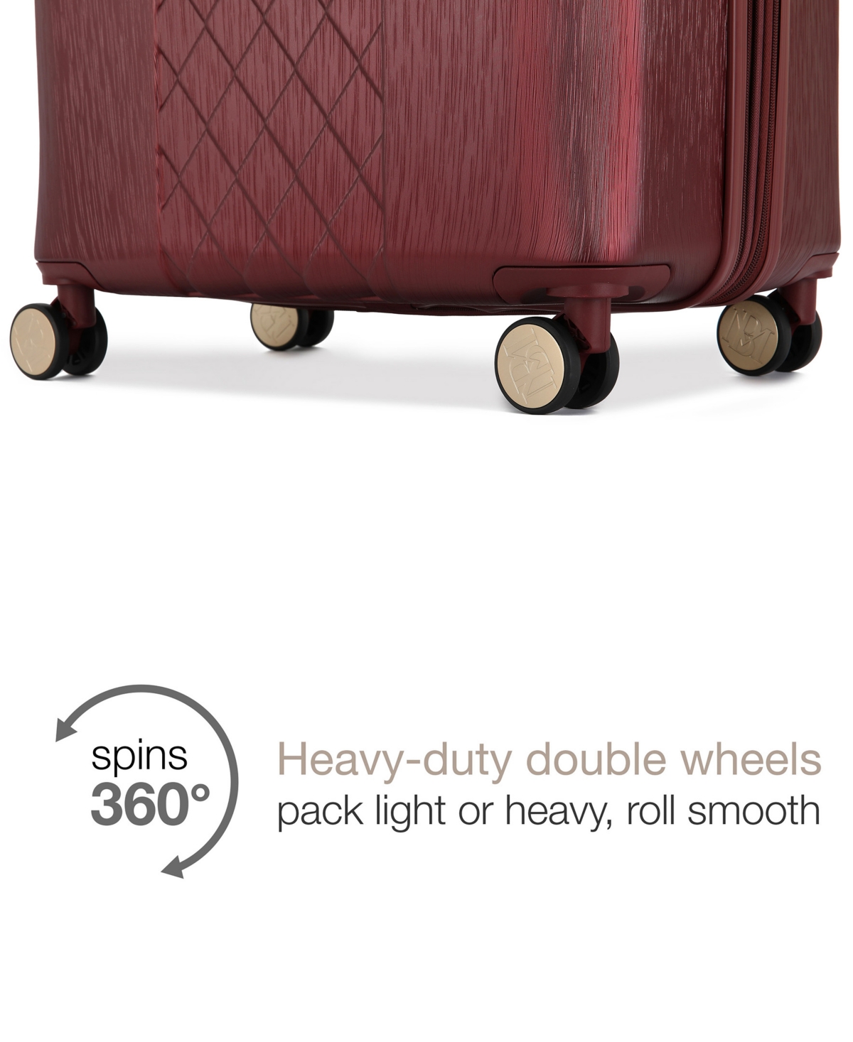 Badgley Mischka Collection Three-piece Diamond Hardside Spinner Luggage Set In Burgundy