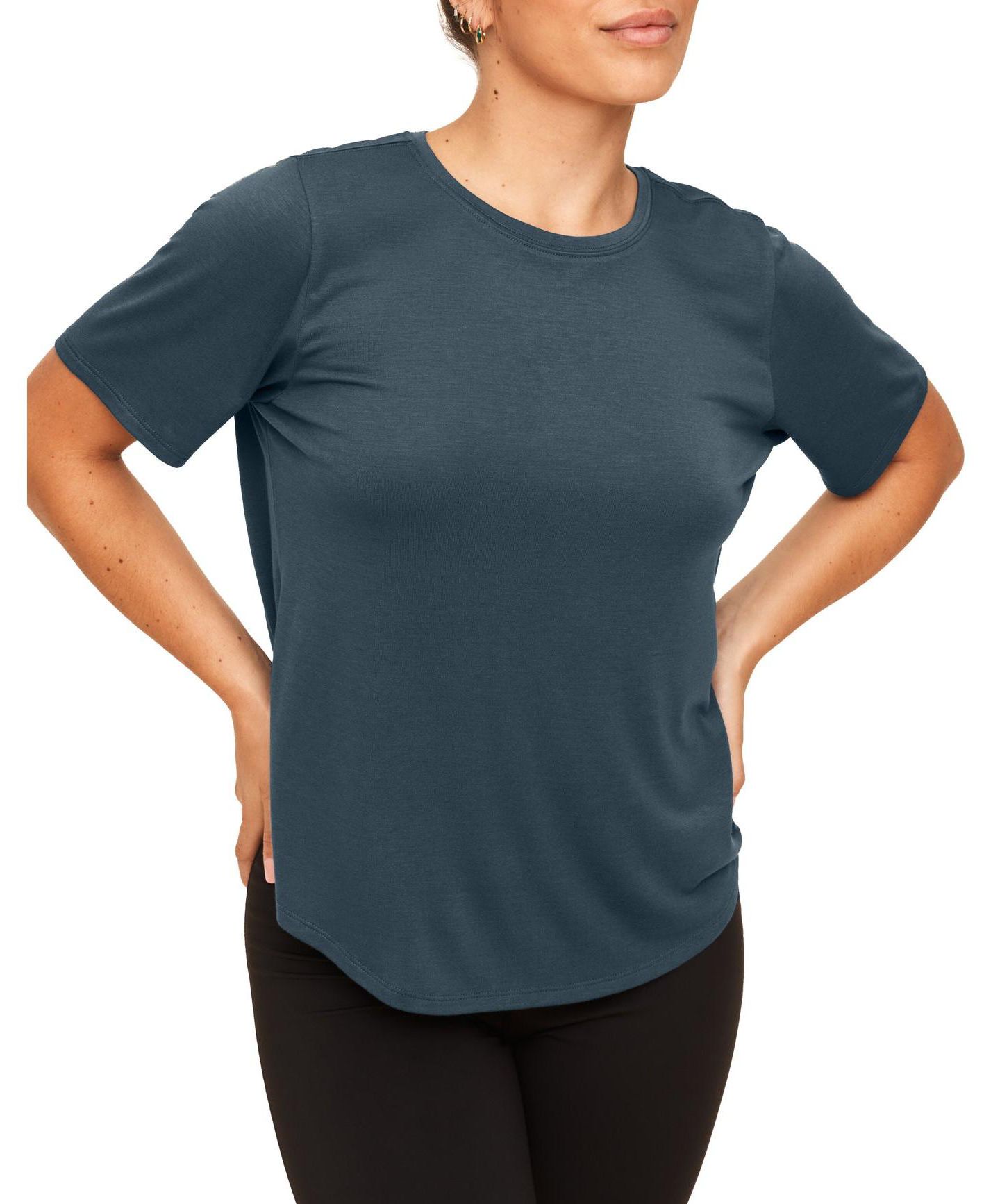 Женская футболка Adore Me Molly Short Skeeve Soft Knit Fabric, цвет: Тёмный серый — фото 1