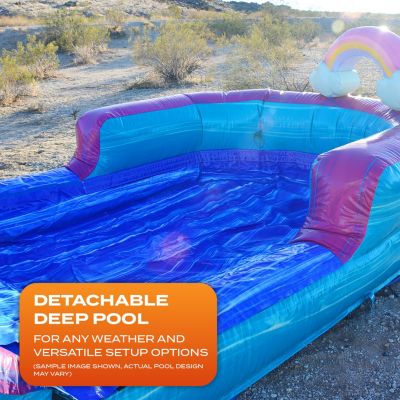 Imperfectly 19 ft Commercial Grade Inflatable Water Slide with Pool (with Blower)