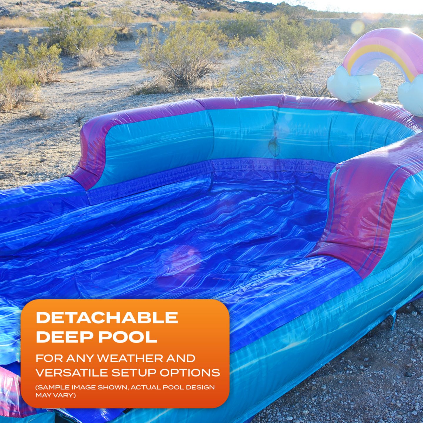 Детская игрушка Jumporange 19 I'Mperfectly Detachable Deep Pool Water Slide with Blower, 19'H x 36'L, For up to 2 People, Ages 3+, цвет: Open Miscellaneous — фото 4