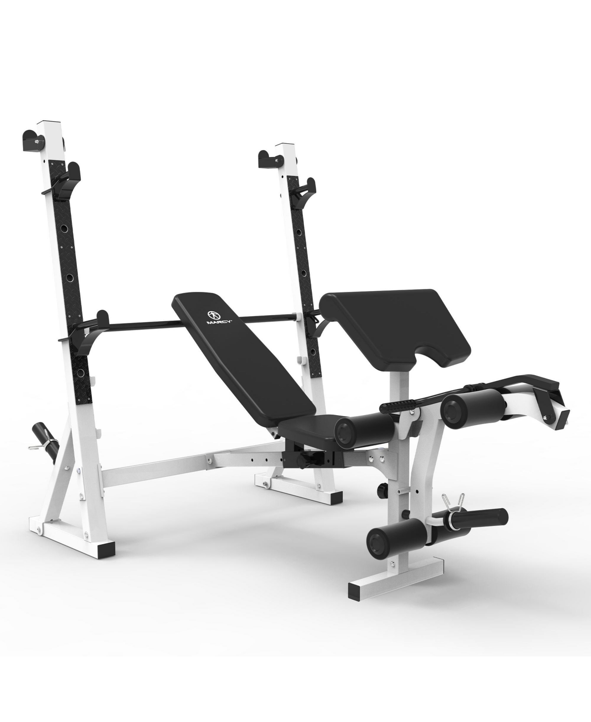 Olympic Weight Bench, Home Gym Exercise Equipment Workout Machine, White