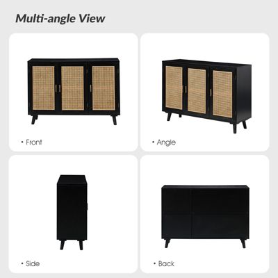 Mid-century Modern Pidcock Contemporary Door Accent Cabinet with Rattan