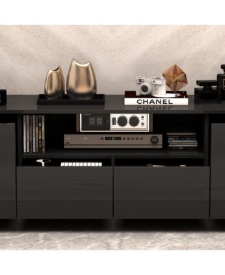 1 Pc Wood TV Stand, 4 Drawers, Media Console with Light Strip – Entertainment Furniture