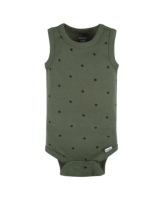 Baby Boys 5-Pack Sleeveless Onesies Bodysuits, Blue Stripe, 0-3 Months