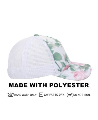 Floral Rose Print White Foam Trucker Hat