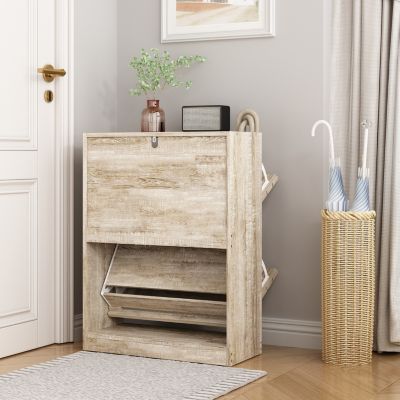Shoe Cabinet with 2-Shutter Door, Shoe Rack