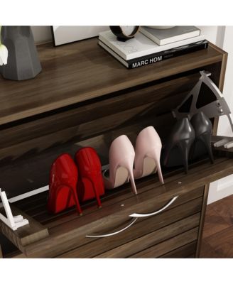 Shoe Cabinet with 2-Shutter Door, Shoe Rack