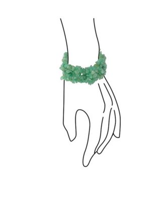 Big Chunky Multi Colors Crystal Chips Cluster Statement Wide Bracelet