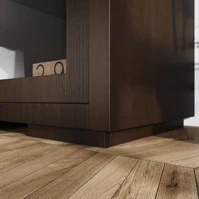 Solid Wood TV Stand with 4 Sliding Tempered Glass Doors,Media Console, Entertainment Center