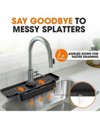 Silicone Faucet Draining Mat with Soap Holder