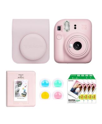 Instax Mini 12 Instant Film Camera, Clay White Bundle with Instax Mini Custom Case, Accessory Kit and Daylight Film
