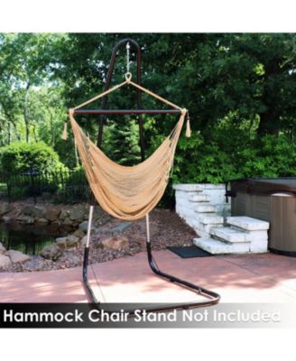 Caribbean Style Extra Large Hanging Rope Hammock Chair Swing for Backyard and Patio