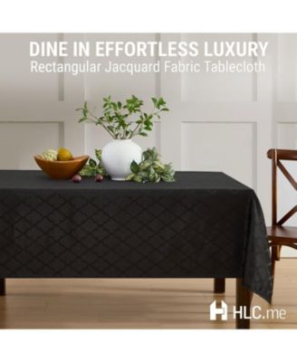 Modena Fabric Tablecloth, Jacquard Fabric Table Cloth for Rectangle Table, Advanced Water Resistance, Fade, Wrinkle, and Stain Resistant Table Cloth, Geometric Lattice Pattern