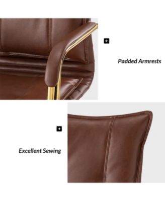 Modern Home Office Desk Chair with Golden Legs