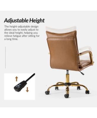 Modern Home Office Desk Chair with Golden Legs