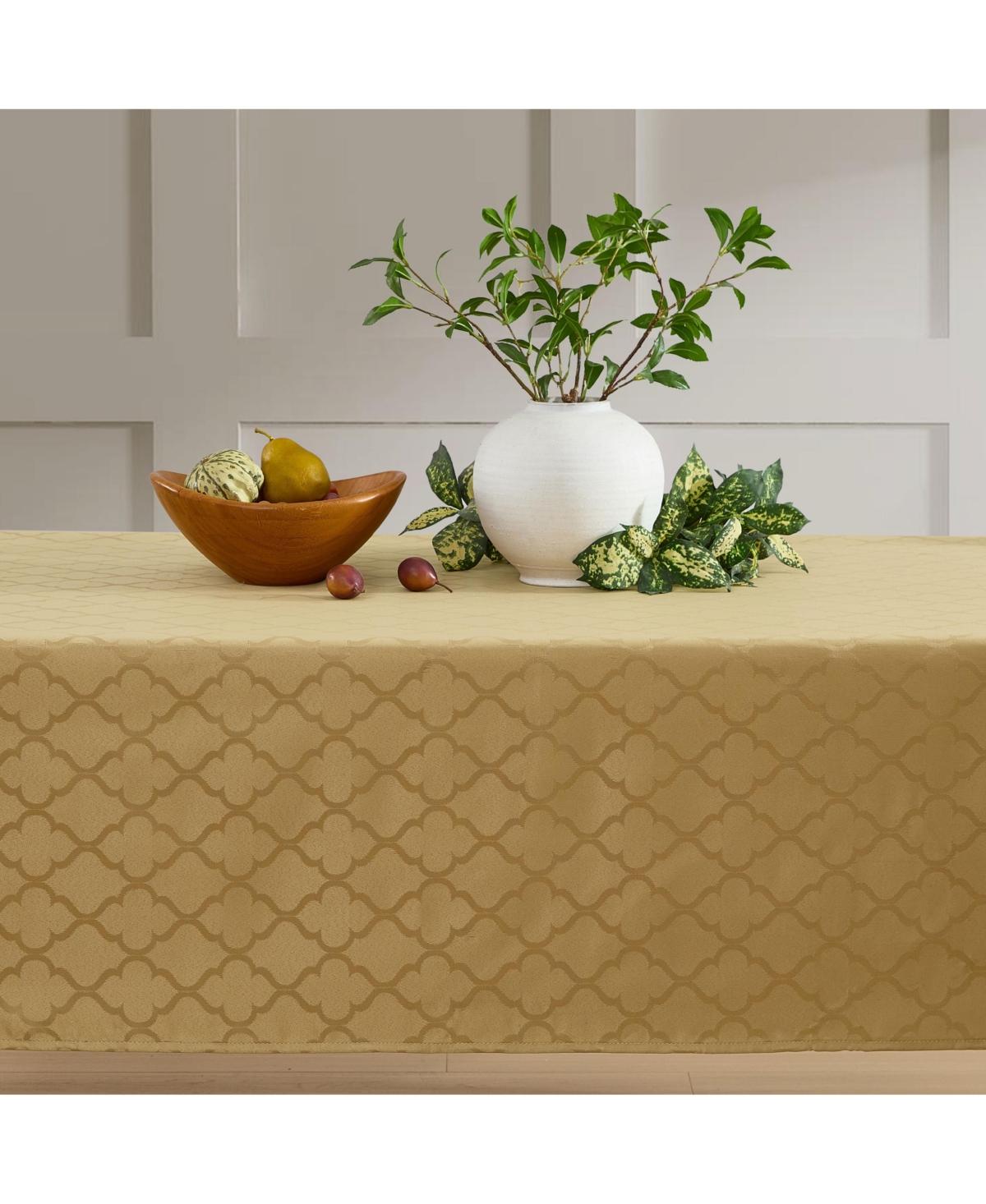 Modena Fabric Tablecloth, Jacquard Fabric Table Cloth for Rectangle Table, Advanced Water Resistance, Fade, Wrinkle, and Stain Resistant Table