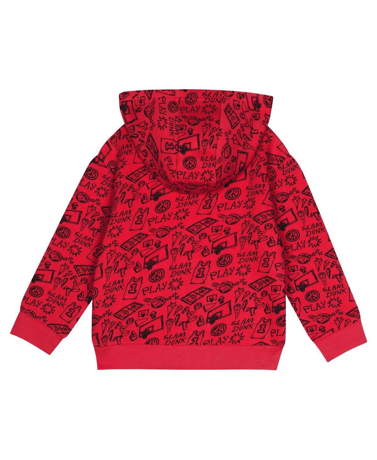 Outerstuff Toddler Red Chicago Bulls Give And Go Pullover Hoodie And Sweatpants Set In Red