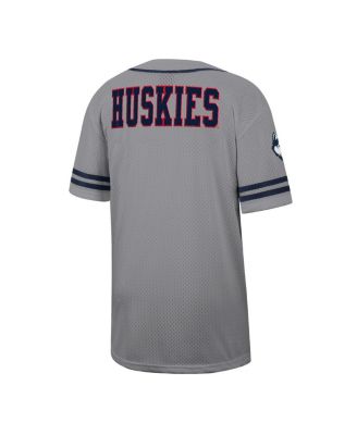 Men's Gray UConn Huskies Free Spirited Baseball Jersey