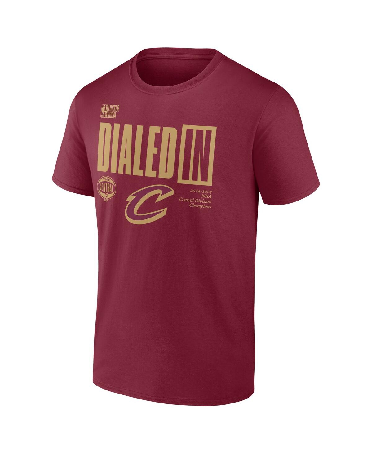 Fanatics Men's Wine Cleveland Cavaliers 2025 Central Division Champions Locker Room T-shirt In Wine