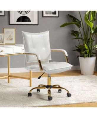 Modern Home Office Desk Chair with Golden Legs