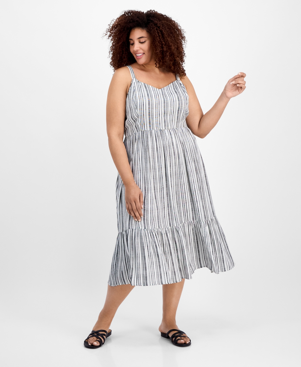 Absolutely Famous Trendy Plus Size Printed Midi Dress