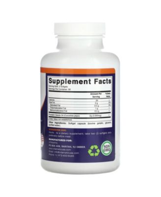 Pumpkin Seed Oil 2000mg Softgel Capsules per Serving - 180 Softgels - 1000mg per