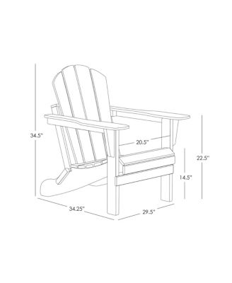 All-Weather Contoured Outdoor Poly Folding Adirondack Chair (Set of 4)