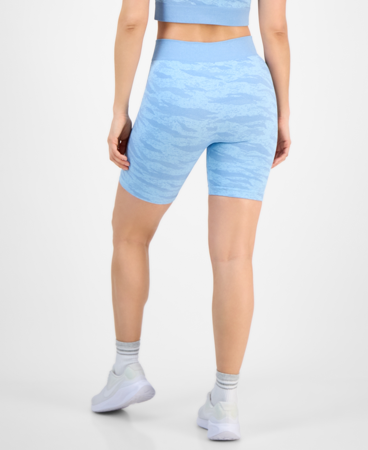 Id Ideology Women's Printed Seamless Bike Shorts, Exclusively At Macy's