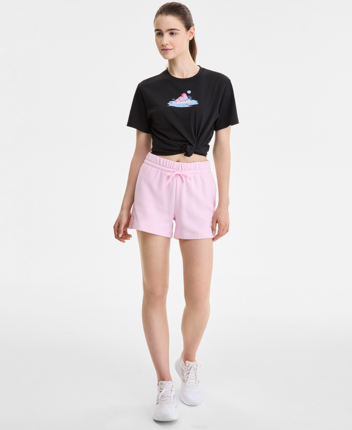 adidas Women's Essentials Small Logo Fleece Shorts