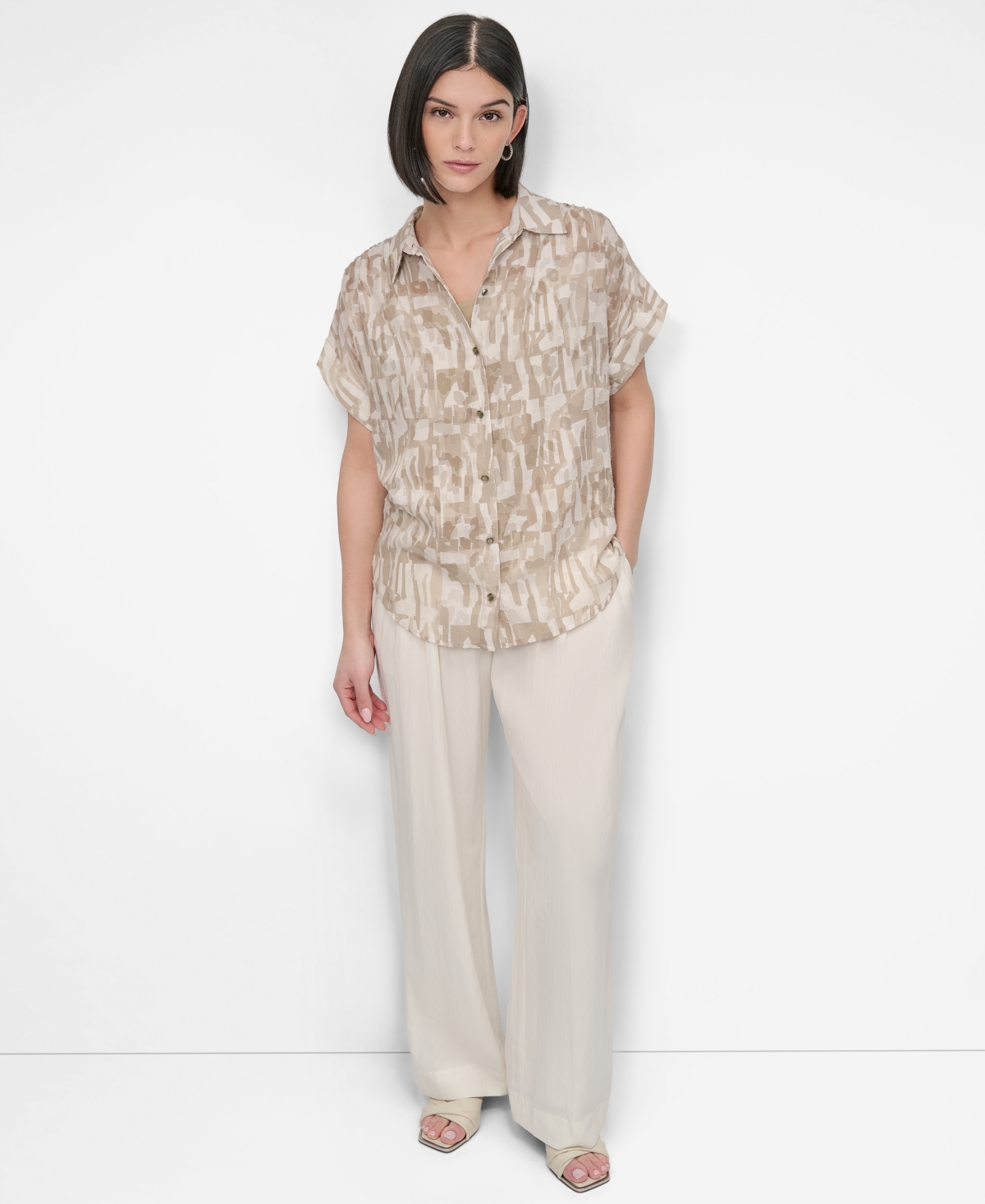 Dkny Allover Print Button-up Shirt
