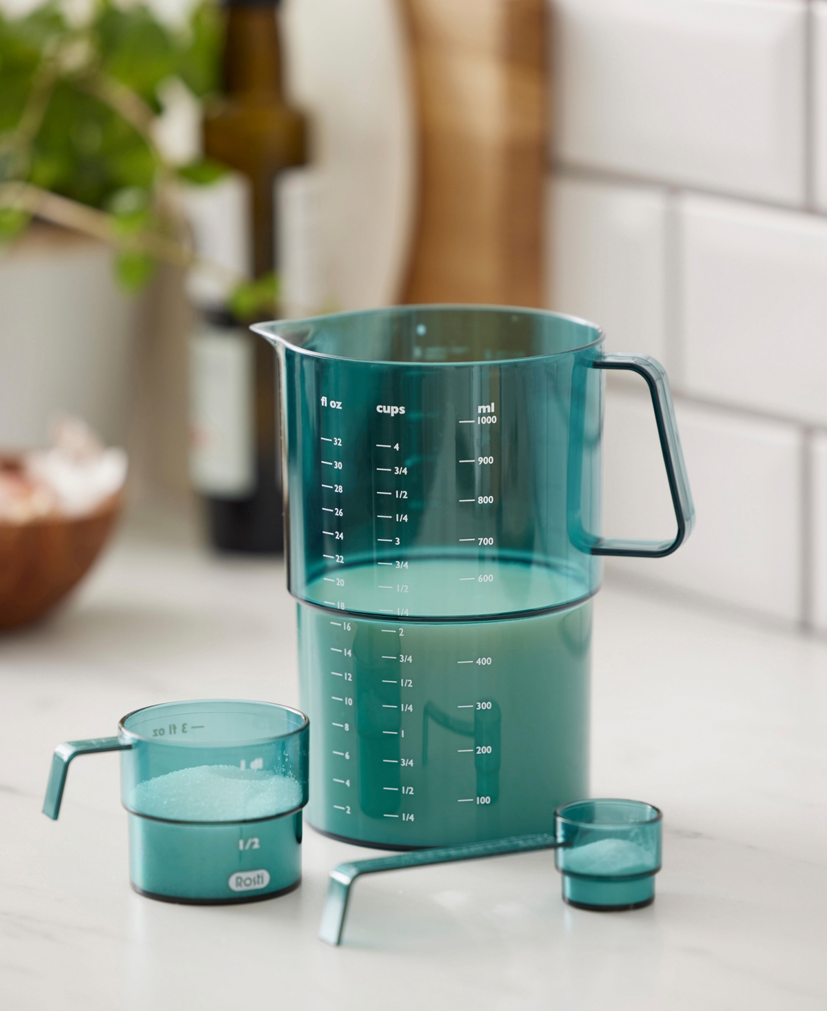 Rosti Mensura 3-piece Measuring Set In Nordic Green