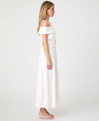 Women's Off-The-Shoulder Midi Shirtdress