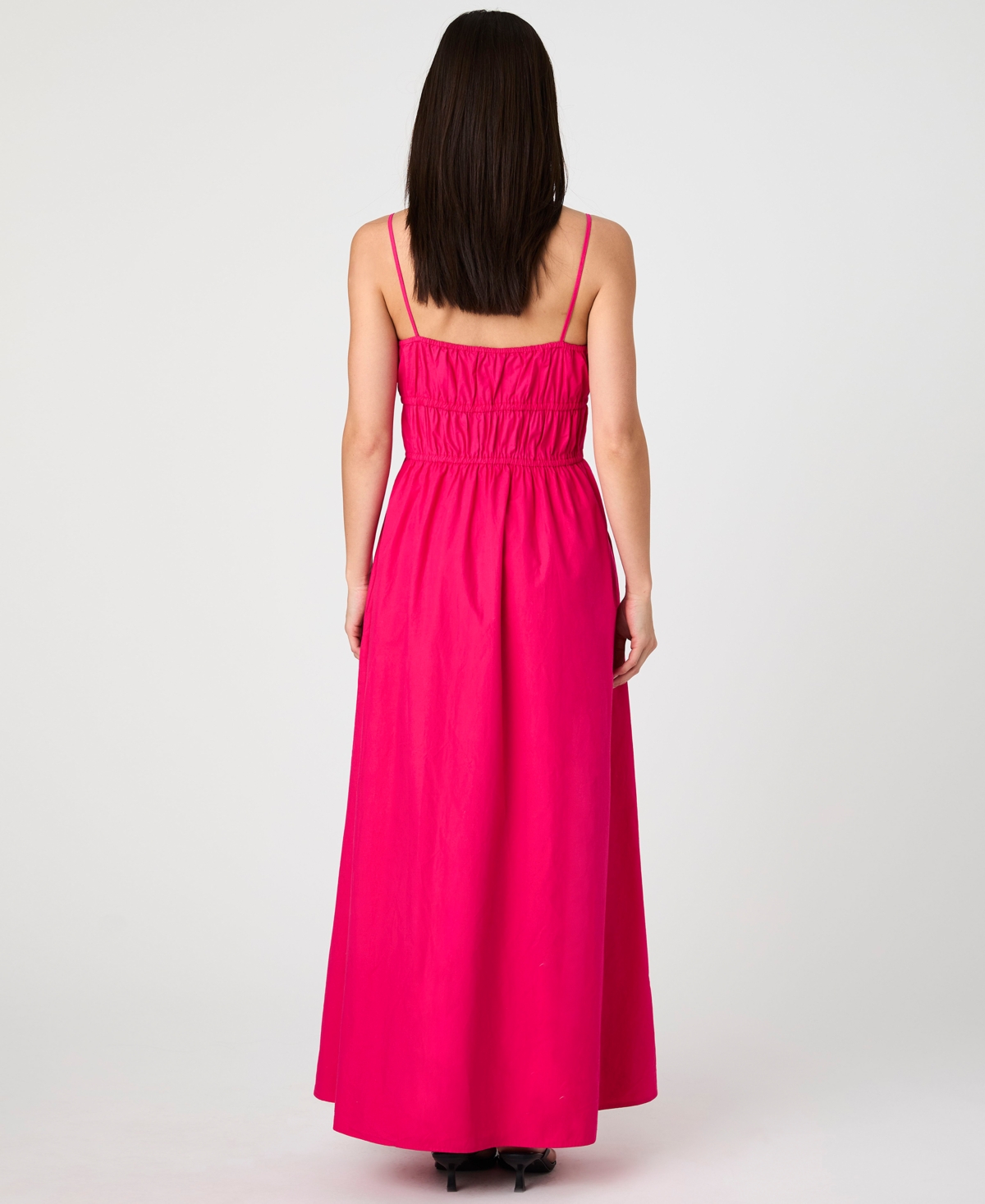French Connection Us Poplin Ruched Maxi Dress French Connection Dresses In Cerise Pink