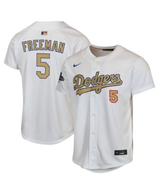 Nike - Big Boys and Girls Freddie Freeman White Los Angeles Dodgers 2025 Gold Collection Limited Jersey