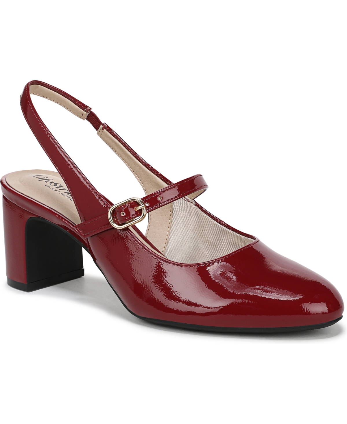 LIFESTRIDE WOMEN'S TRUST BLOCK HEEL MARY JANE SLINGBACK PUMPS 