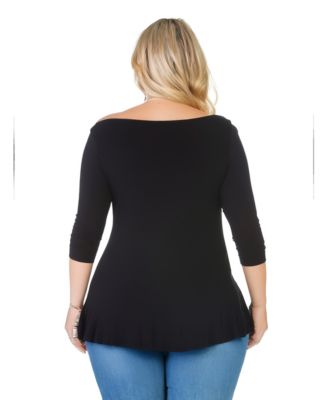 Plus Size Ruched Sleeve Swing Tunic Top