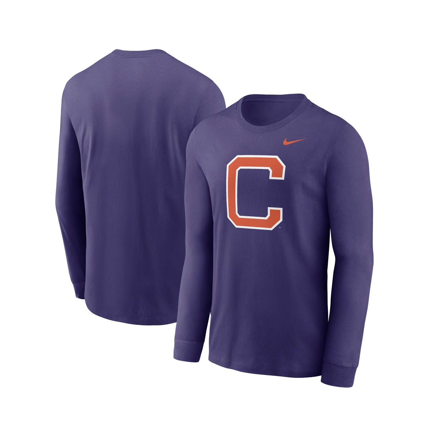Мужская футболка Nike Purple Clemson Tigers Alternate Logo Long Sleeve — фото 1