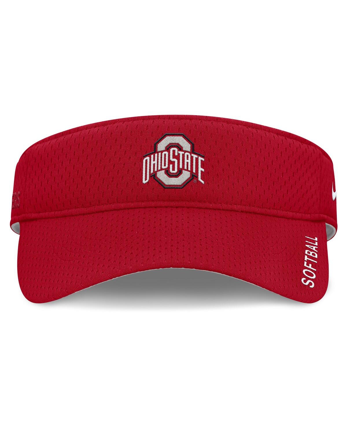 Nike Men's And Women's Scarlet Ohio State Buckeyes 2025 Dugout Softball Ace Performance Adjustable Visor In Scarlet