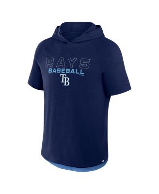 Men's Navy Tampa Bay Rays Clubhouse Optimal Play Raglan Short Sleeve Pullover Hoodie