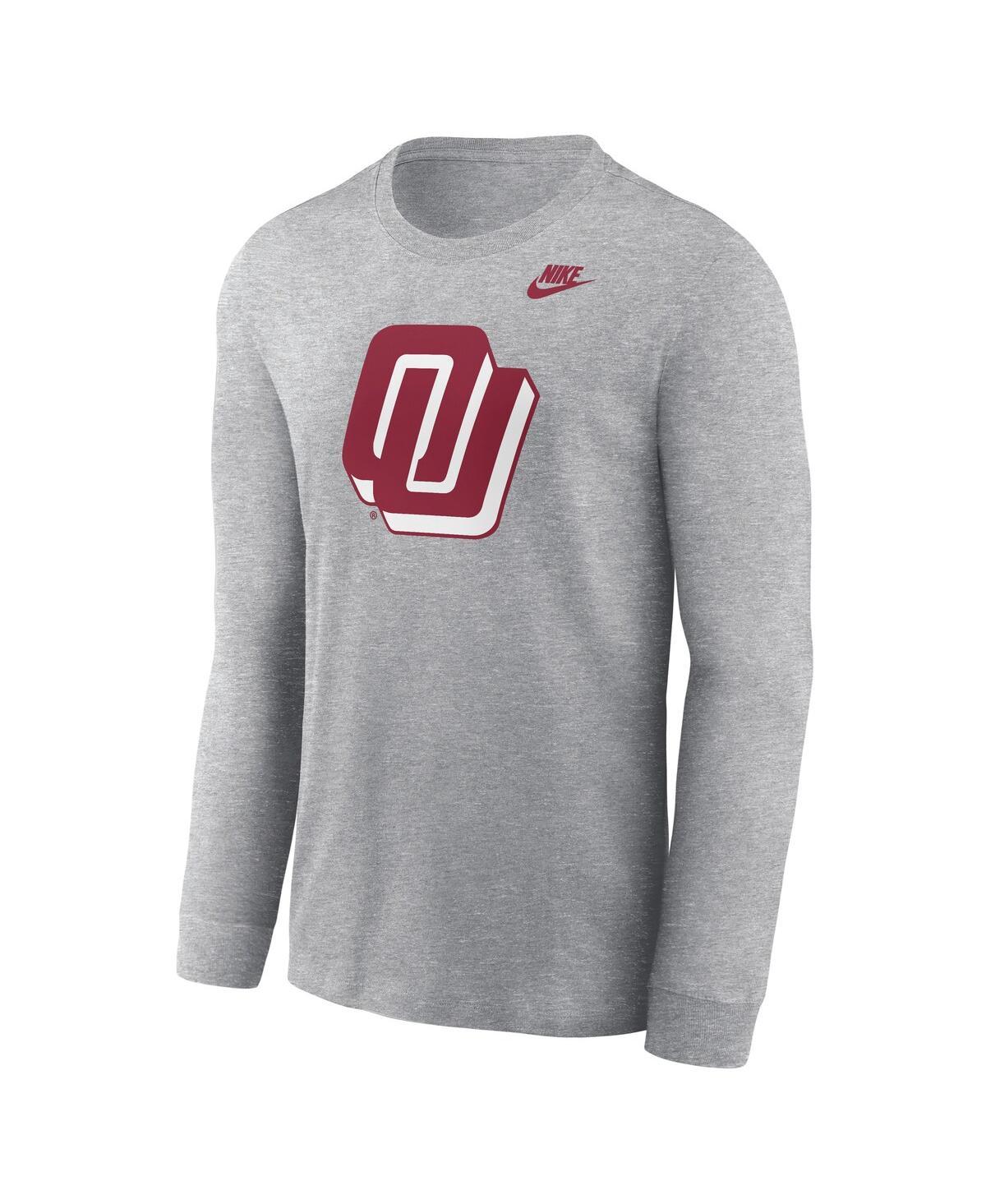 Nike Men's Heather Gray Oklahoma Sooners Alternate Logo Long Sleeve T-shirt In Heather Gray