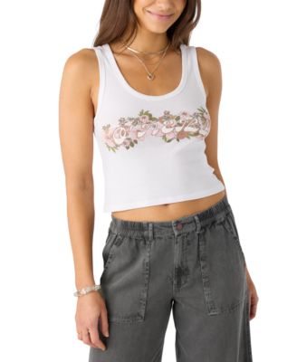 O'Neill - Juniors' Flora Flora Cotton Graphic Cropped Tank Top