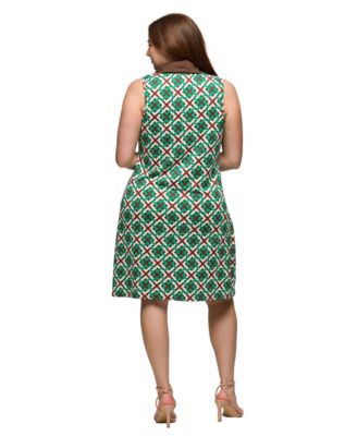 Plus Size Sleeveless Collared Mini Dress